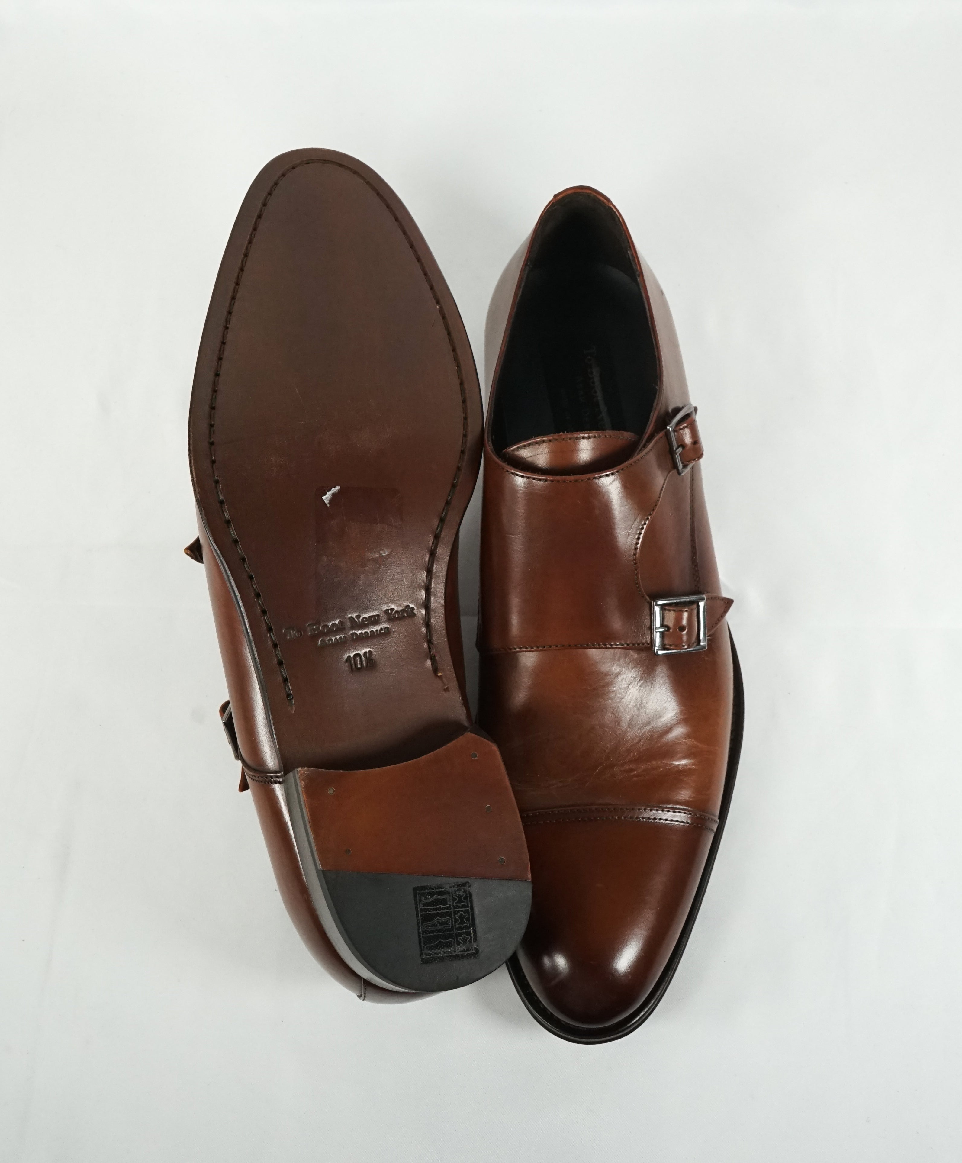 TO BOOT NEW YORK - Double Monk Strap Loafers Round Toe Brown - 10.5