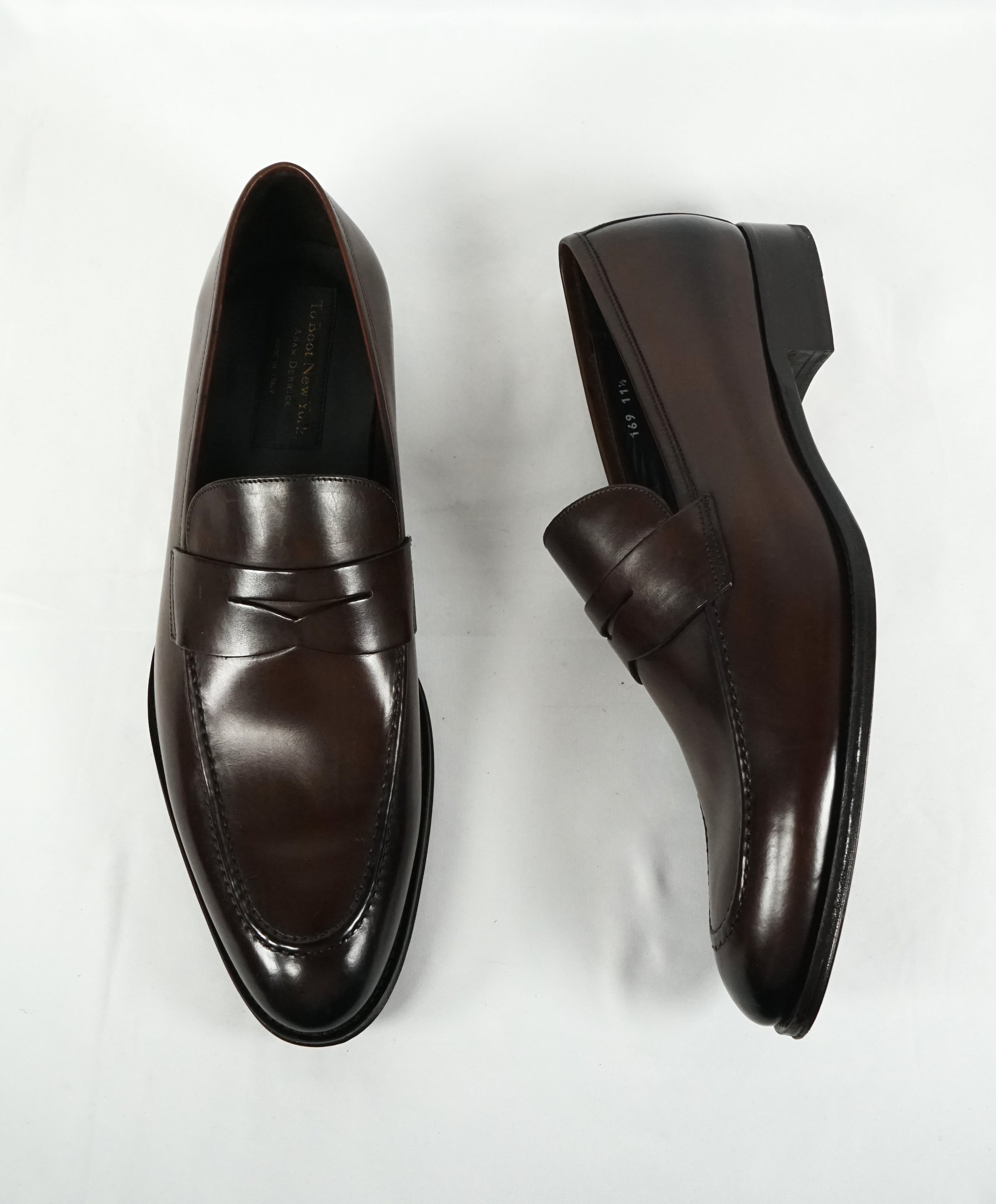 TO BOOT NEW YORK - "James" Brown Penny Loafers Round Toe - 11.5