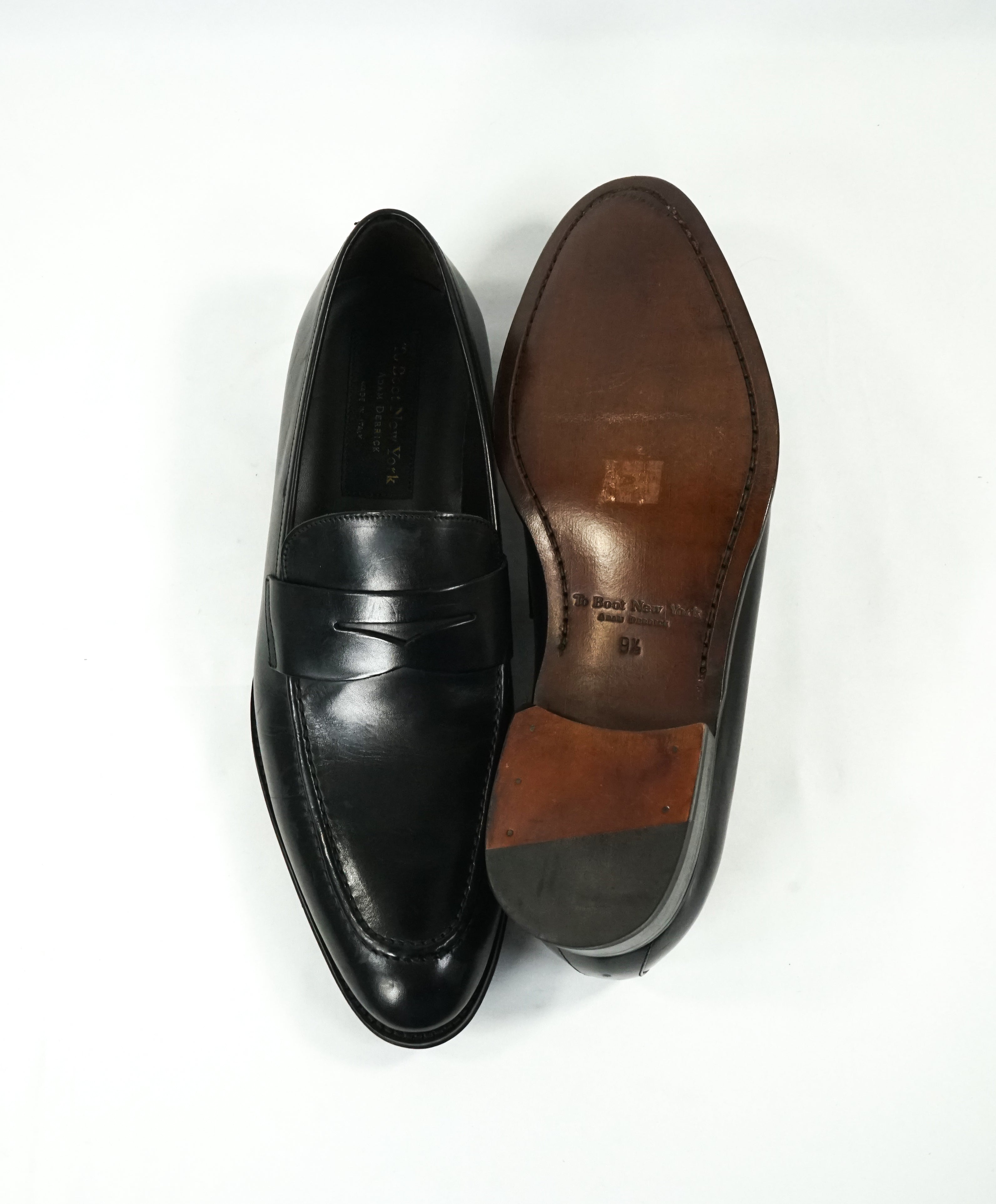 TO BOOT NEW YORK - “James” Black Round Toe Penny Loafers - 9.5