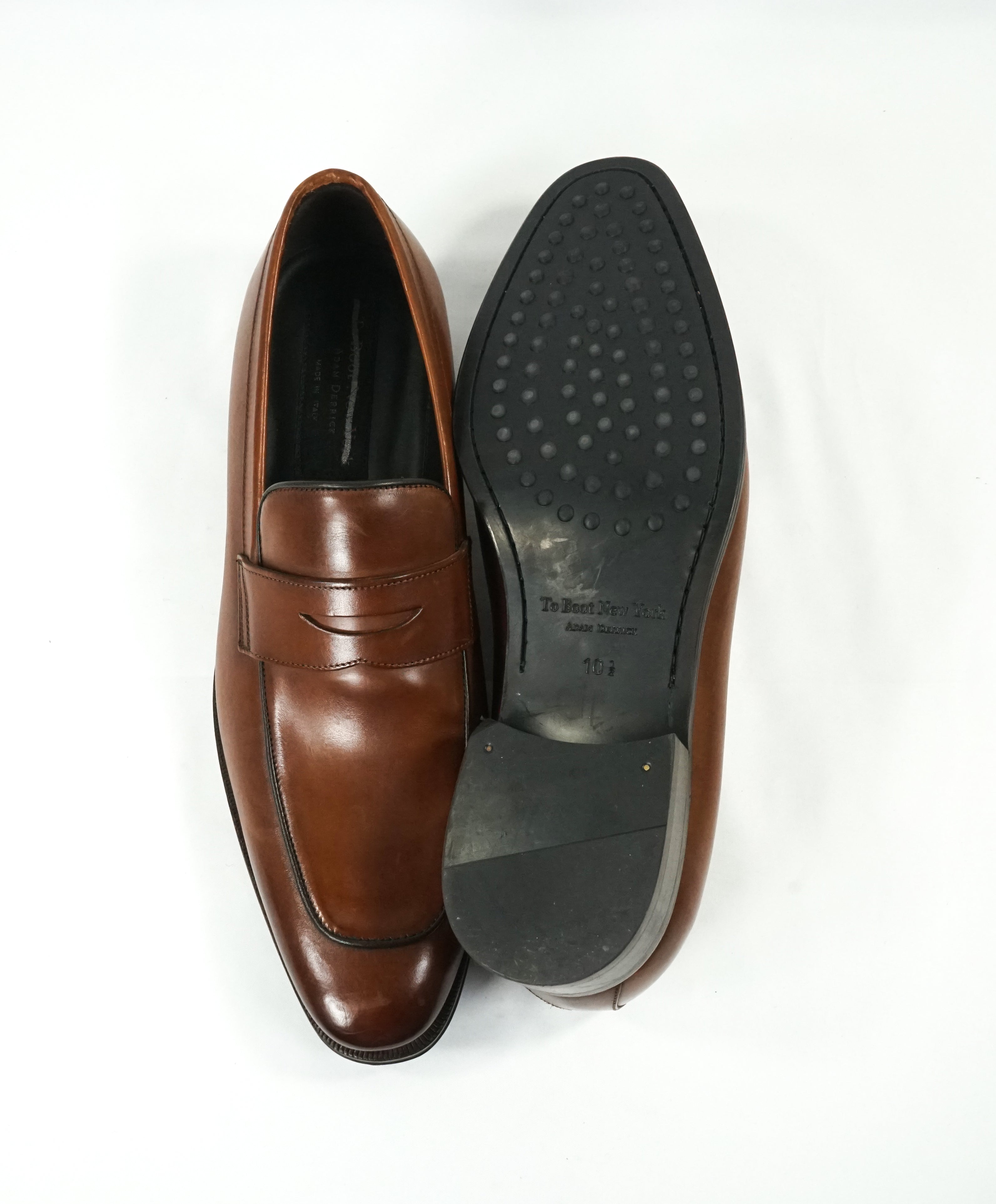 TO BOOT NEW YORK - “Dupont” Brown Premium Grade Leather Penny Loafers - 10.5