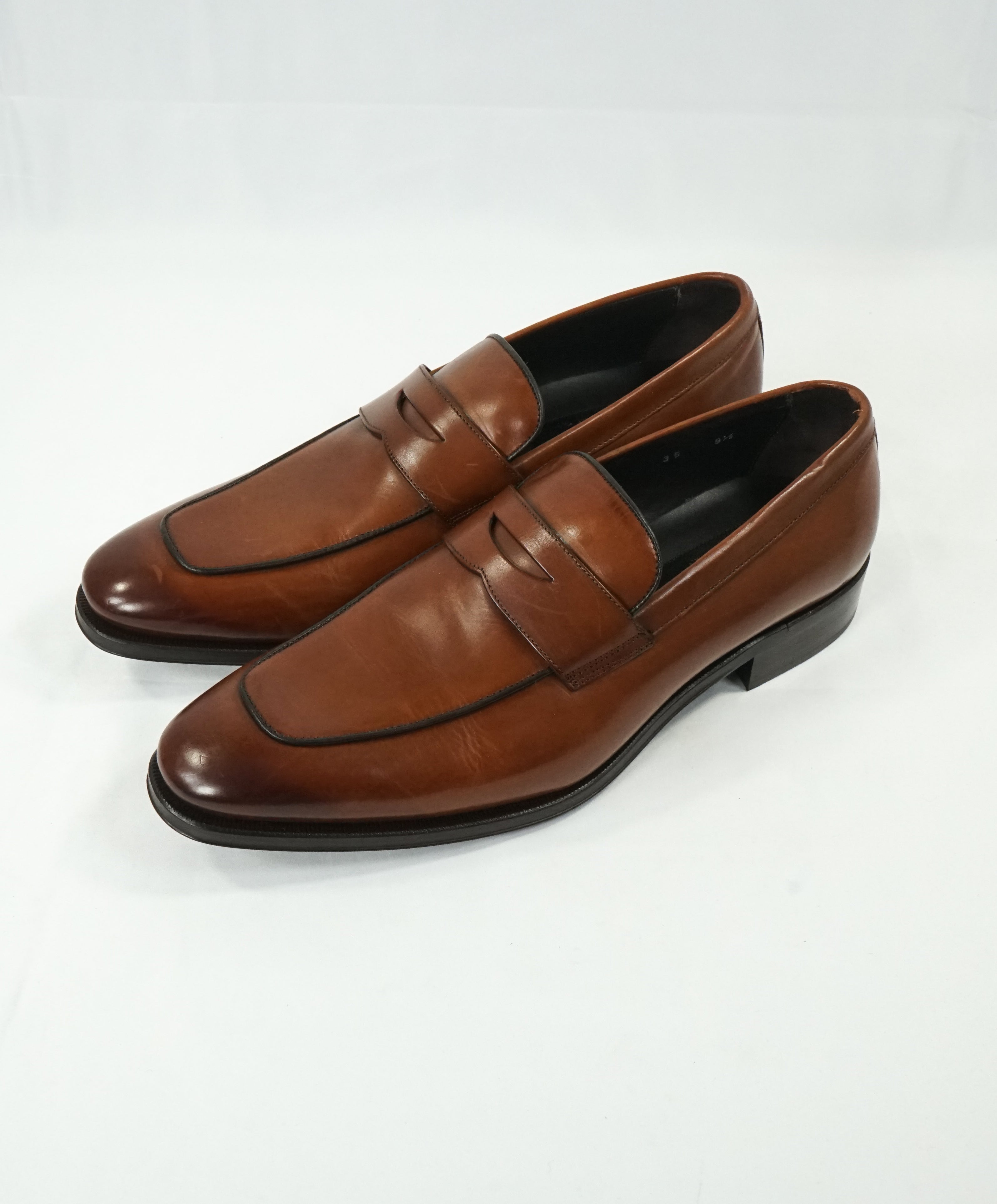 TO BOOT NEW YORK - “Dupont” Brown Premium Grade Leather Penny Loafers - 9.5