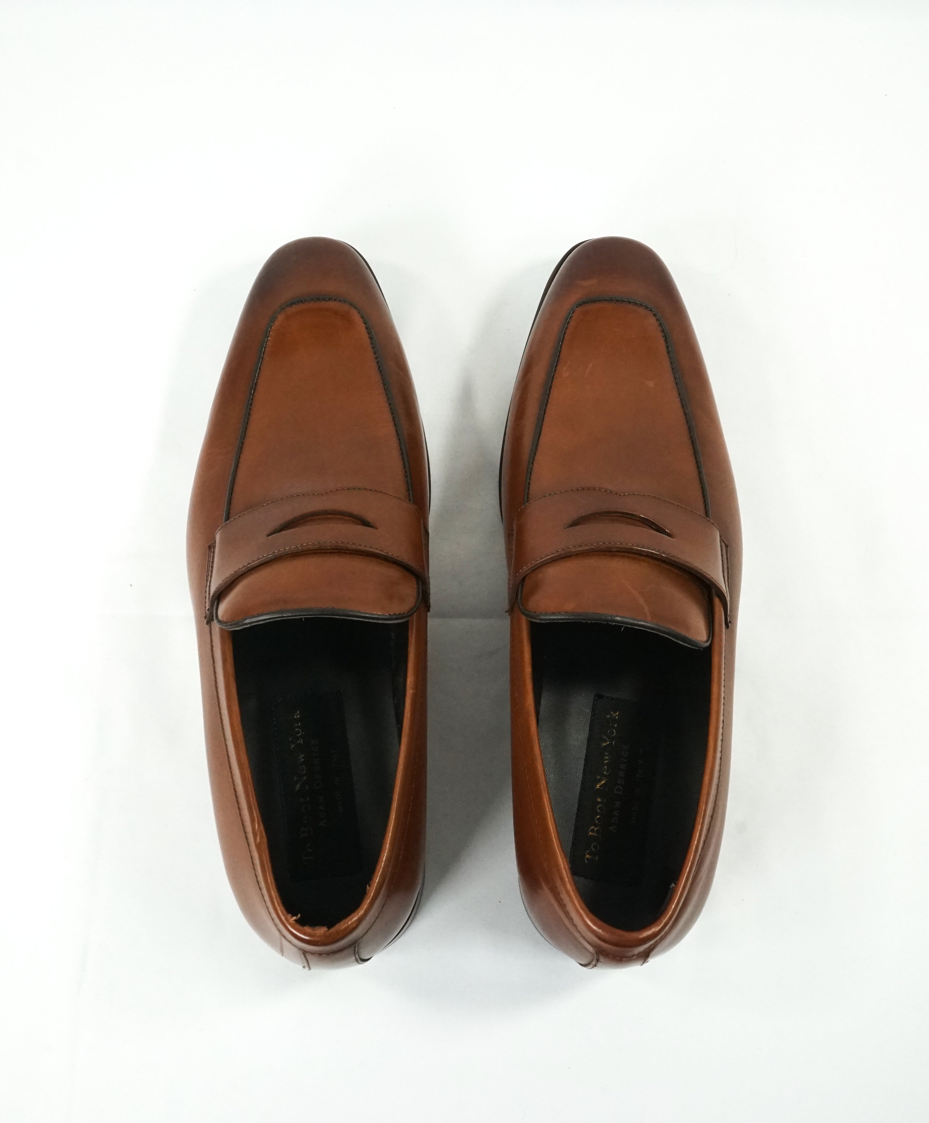 TO BOOT NEW YORK - “Dupont” Brown Premium Grade Leather Penny Loafers - 9.5