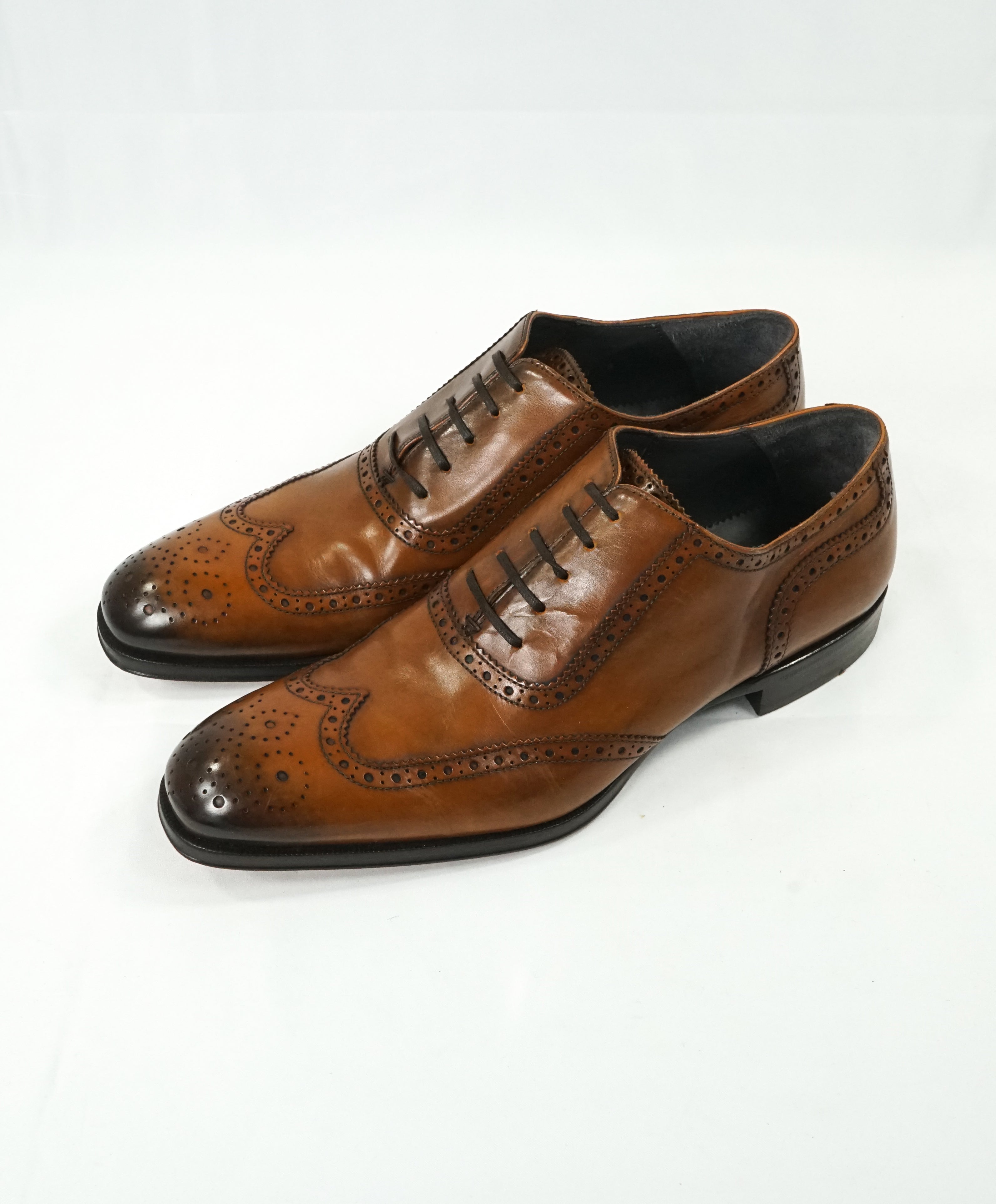 TO BOOT NEW YORK - “Burns” Whiskey Brown Wingtip Oxfords - 8