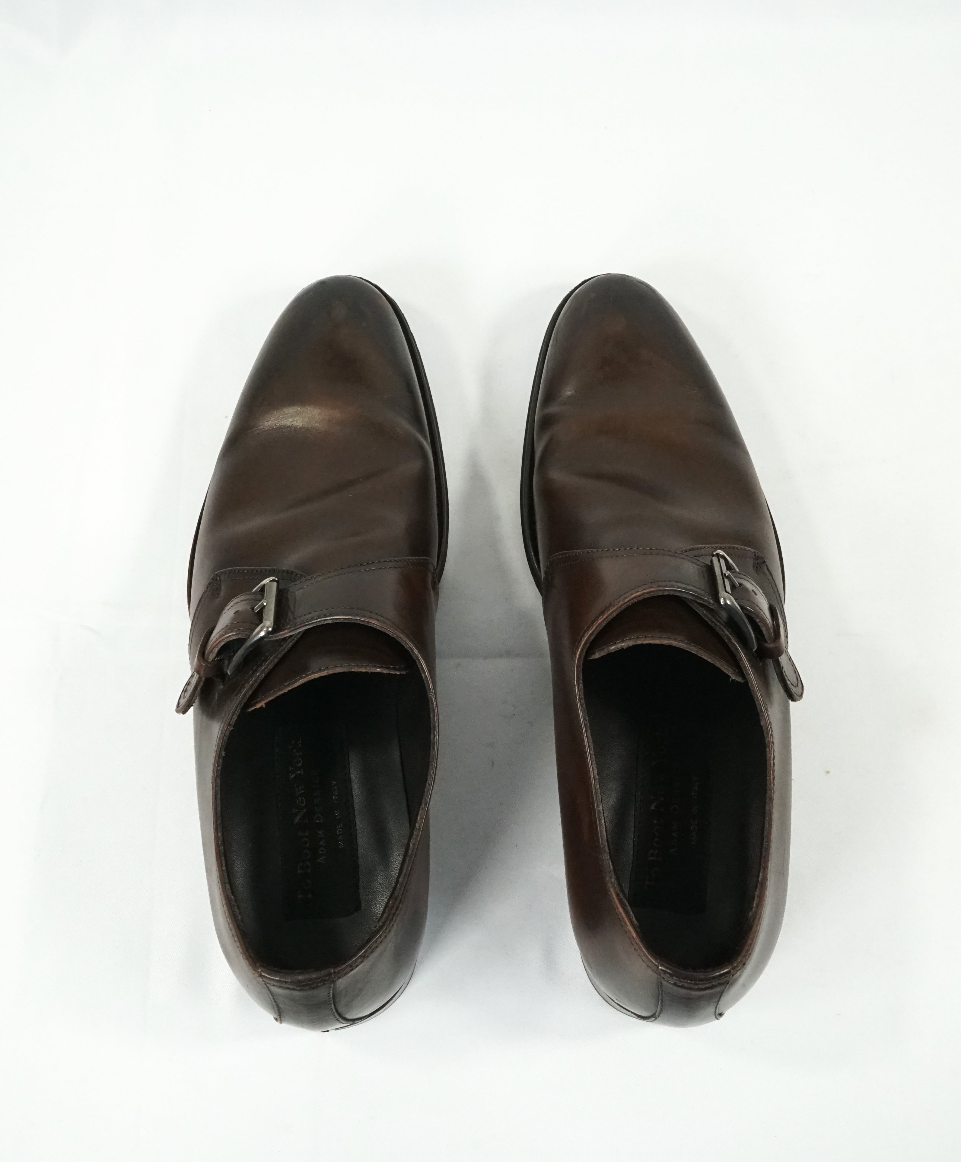 TO BOOT NEW YORK - Brown Single Monk Strap Loafers W Round Toe - 8.5