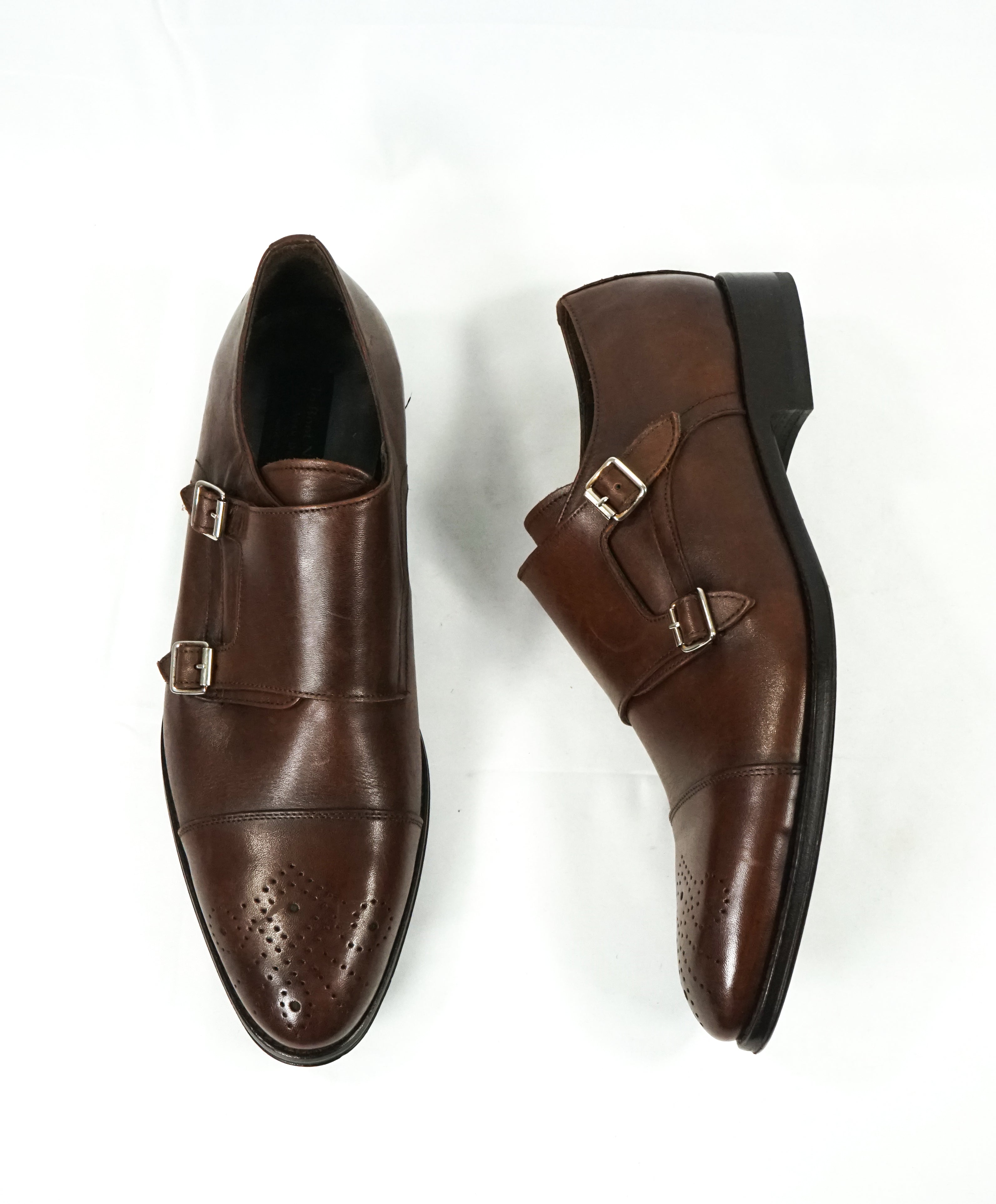 TO BOOT NEW YORK - Double Monk Strap Loafers Brown Brogue Round Toe - 13