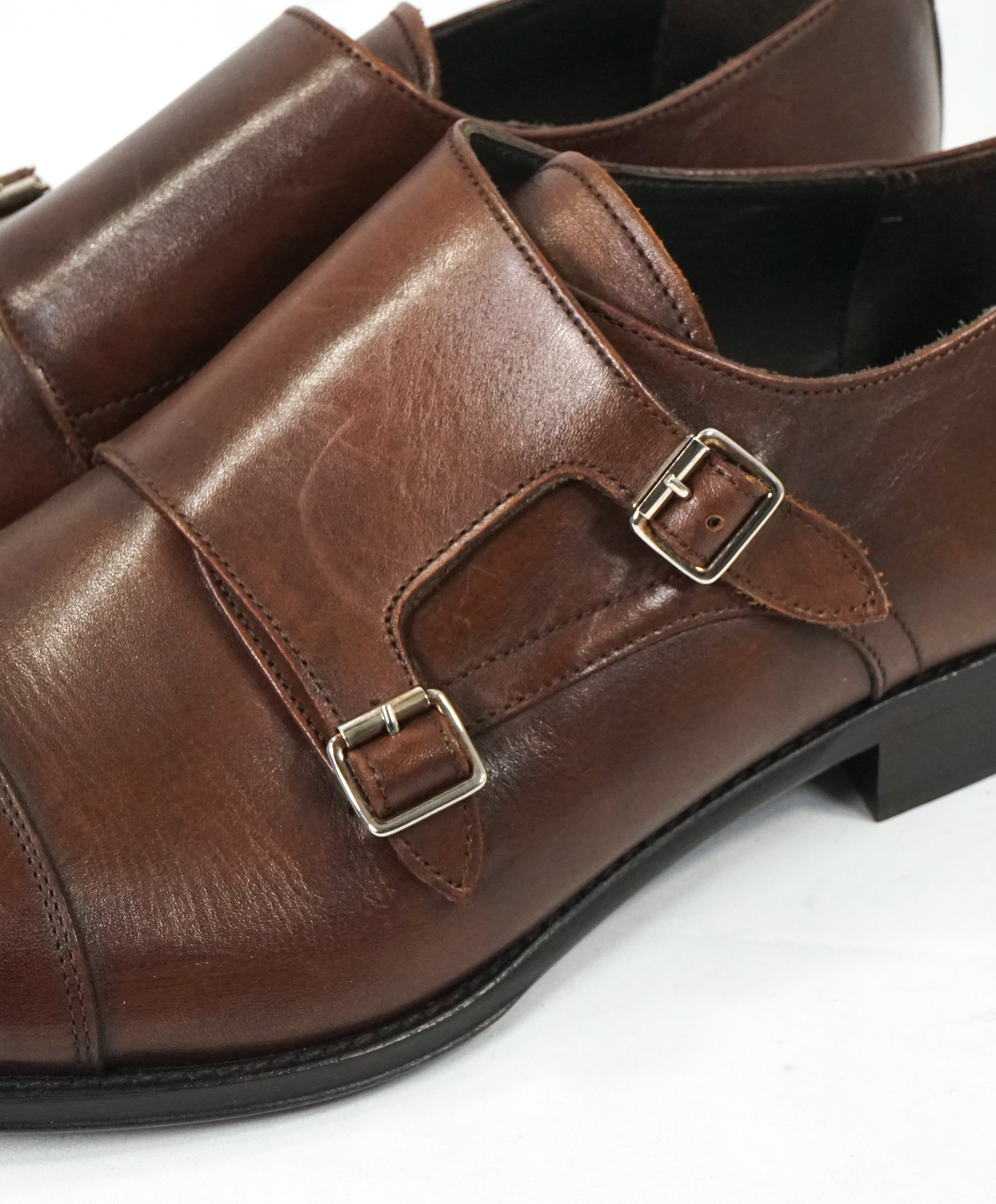 TO BOOT NEW YORK - Double Monk Strap Loafers Brown Brogue Round Toe - 13