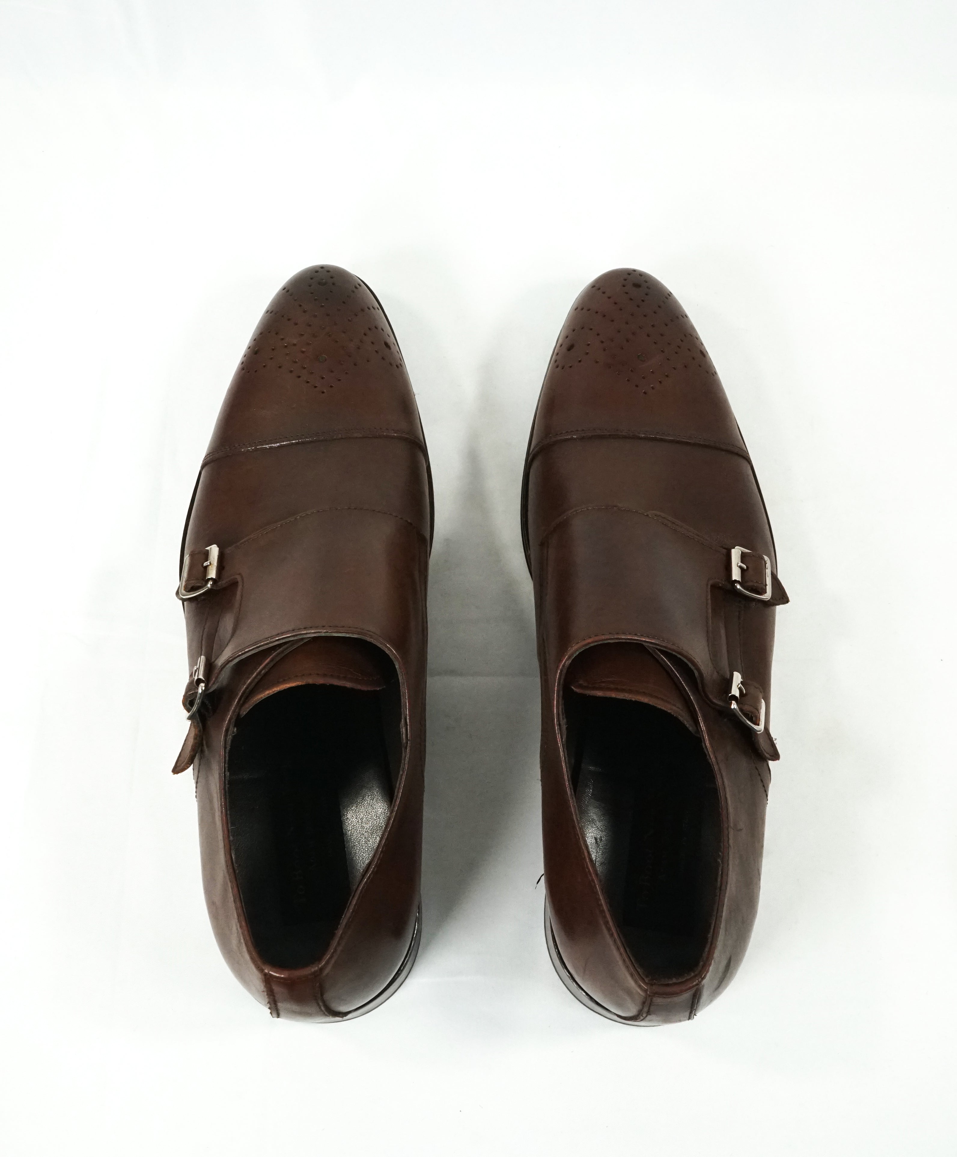 TO BOOT NEW YORK - Double Monk Strap Loafers Brown Brogue Round Toe - 13