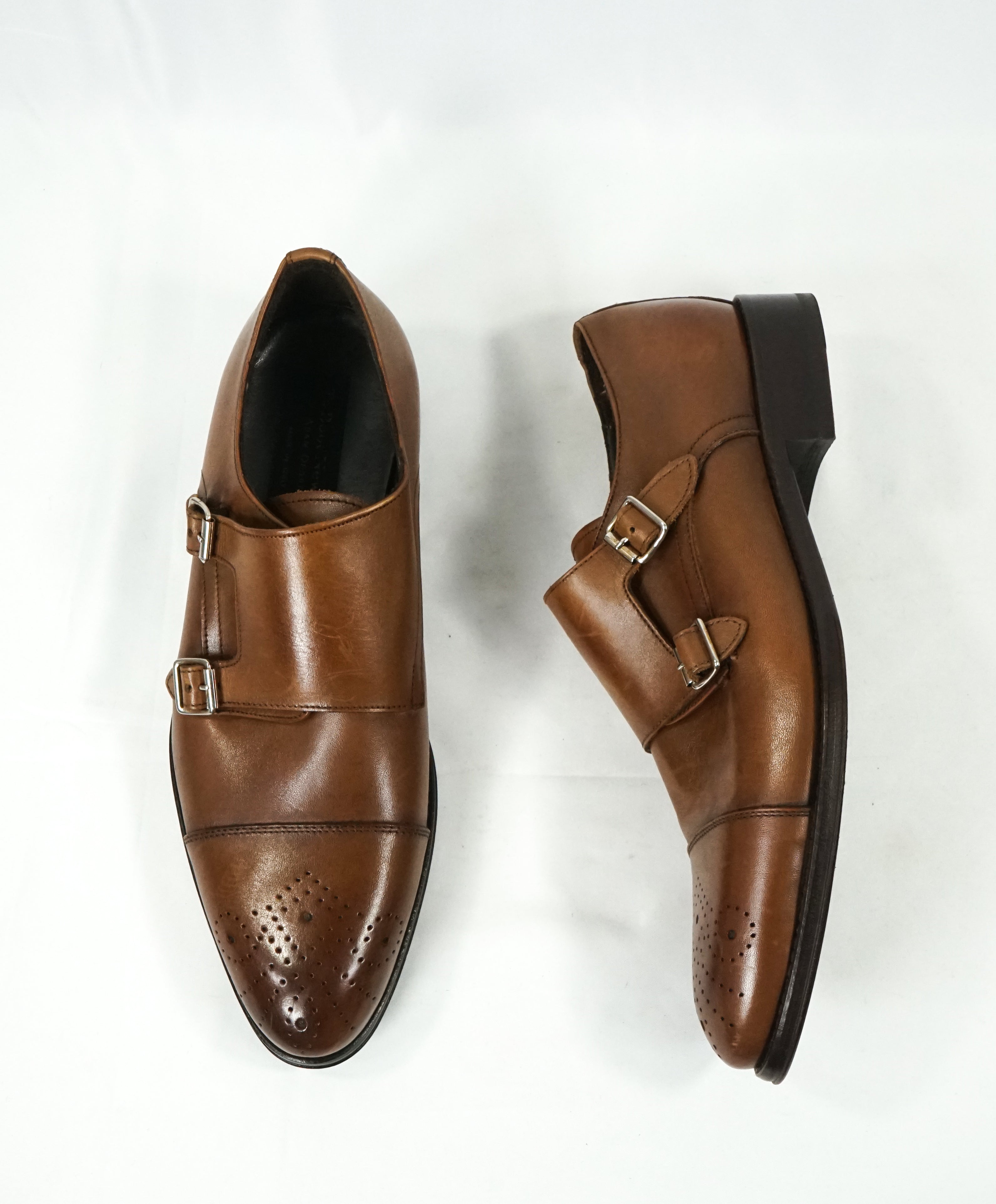 TO BOOT NEW YORK - Double Monk Strap Loafers Brown Brogue Round Toe - 9