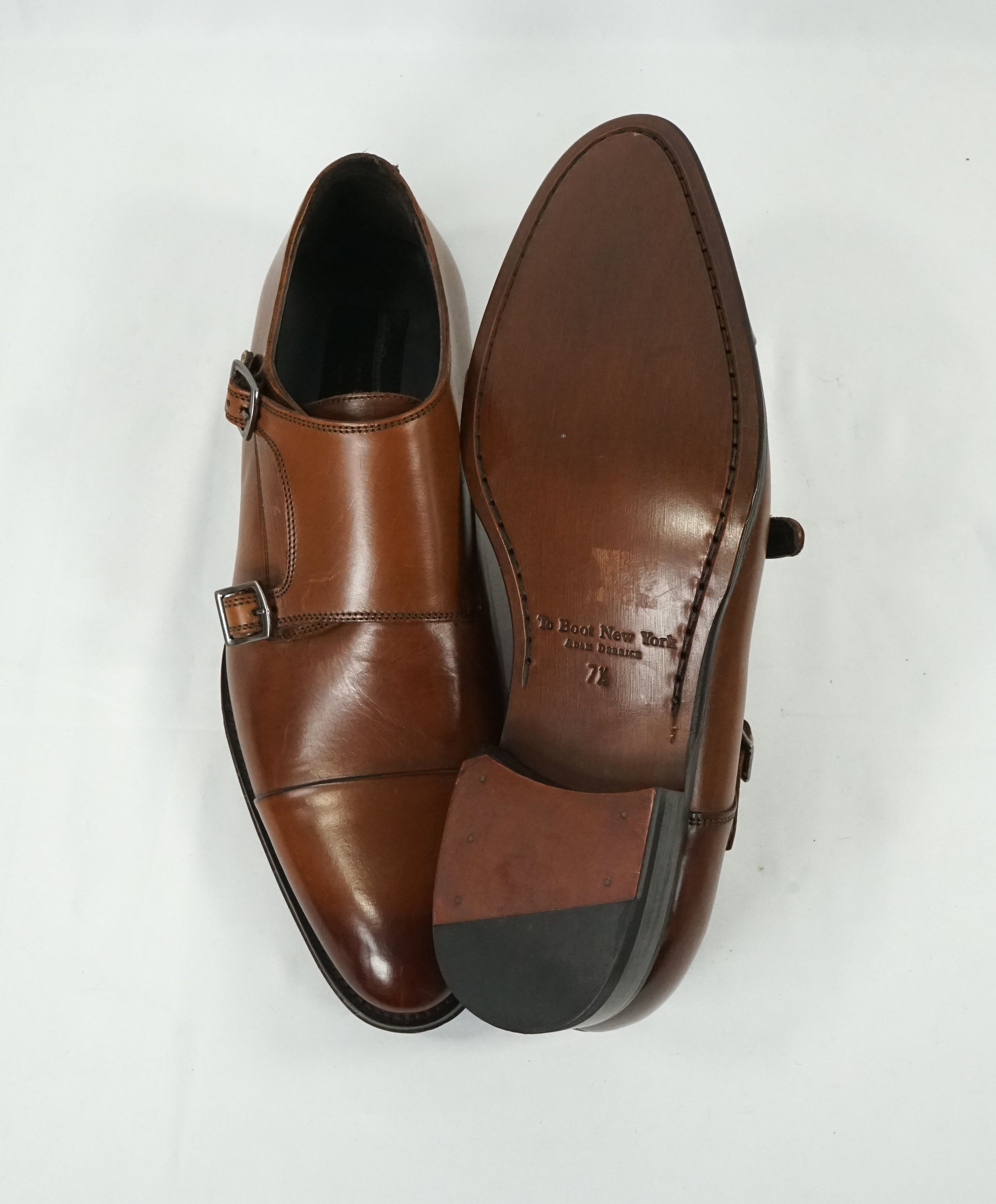 TO BOOT NEW YORK - Double Monk Strap Loafers Brown Round Toe - 7.5