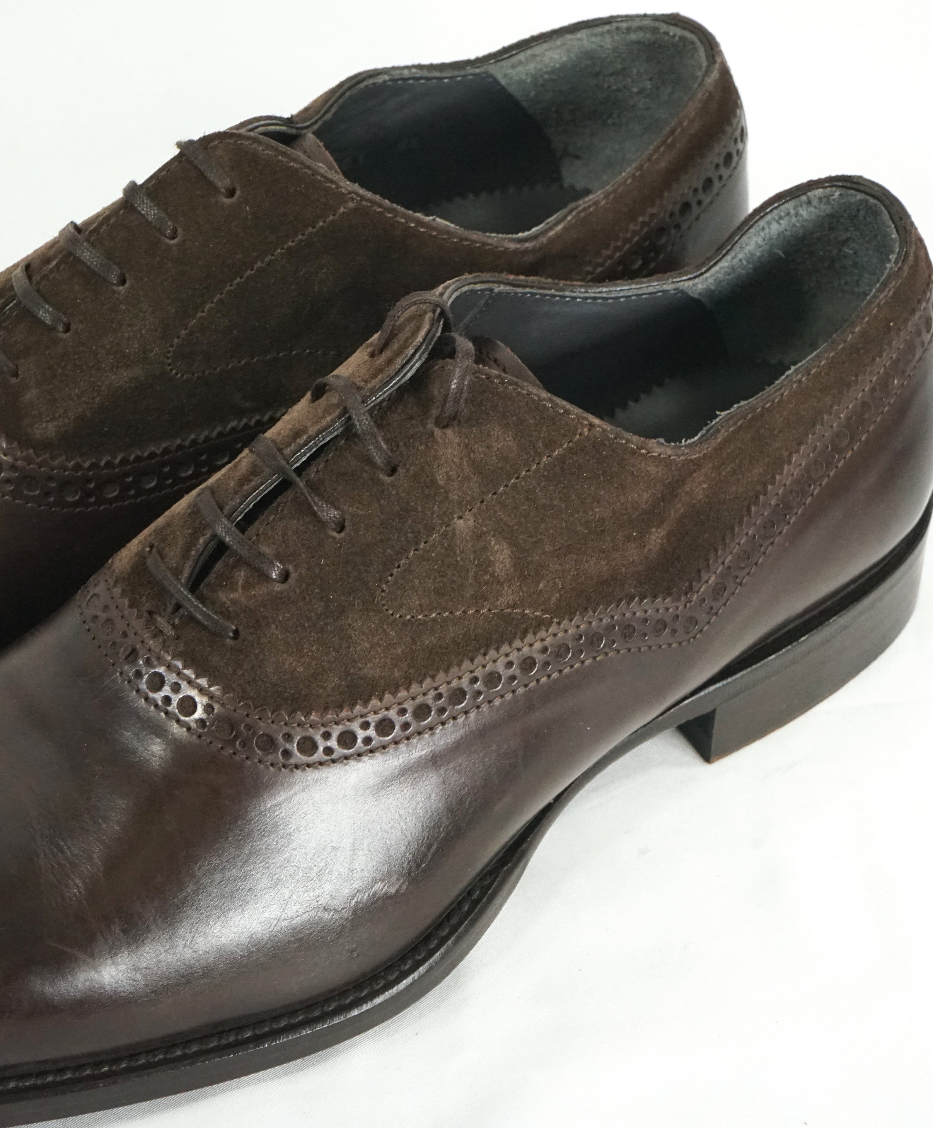 TO BOOT NEW YORK - Mixed Media Suede & Leather Brogue Oxfords - 8.5