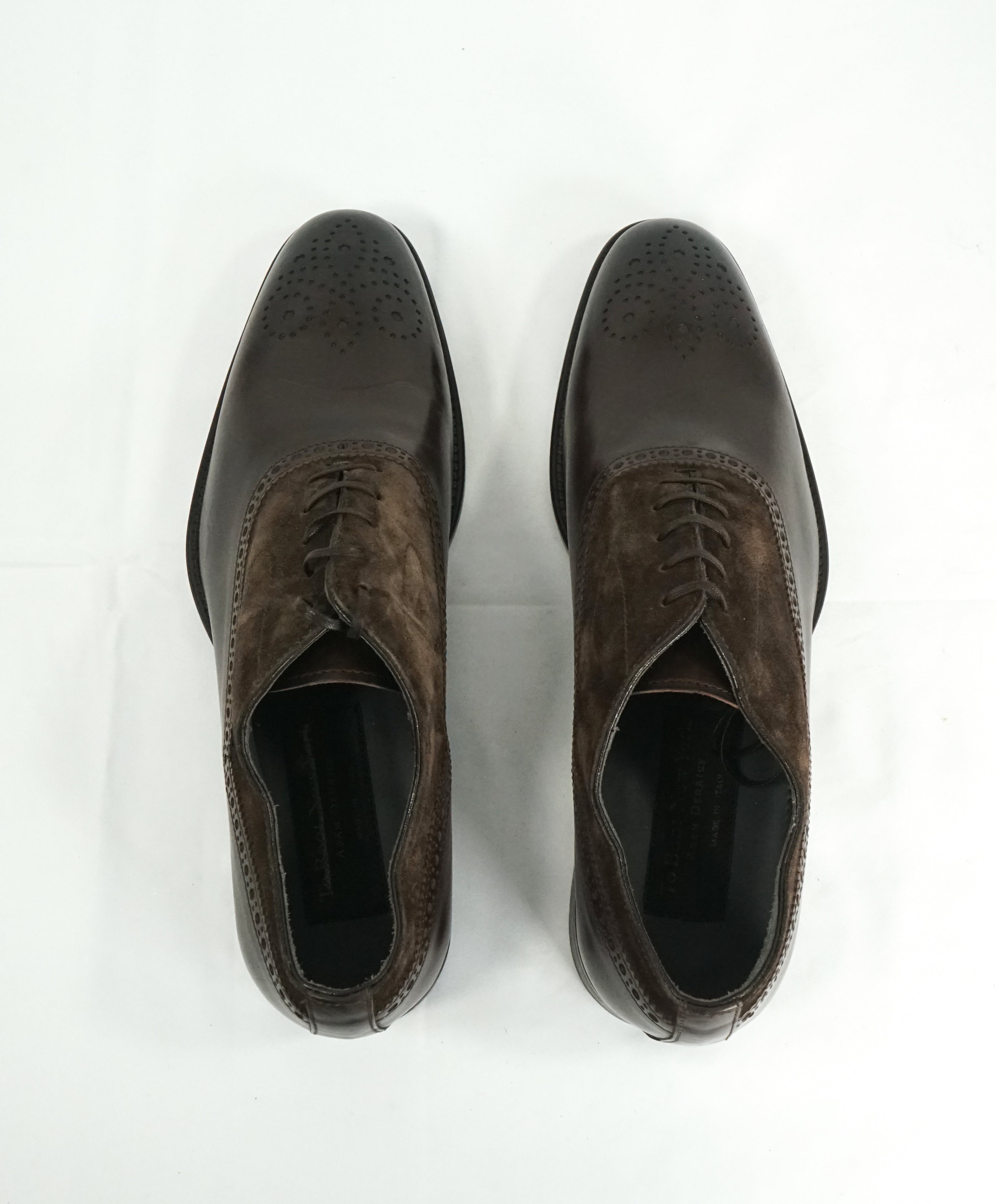 TO BOOT NEW YORK - Mixed Media Suede & Leather Brogue Oxfords - 8.5