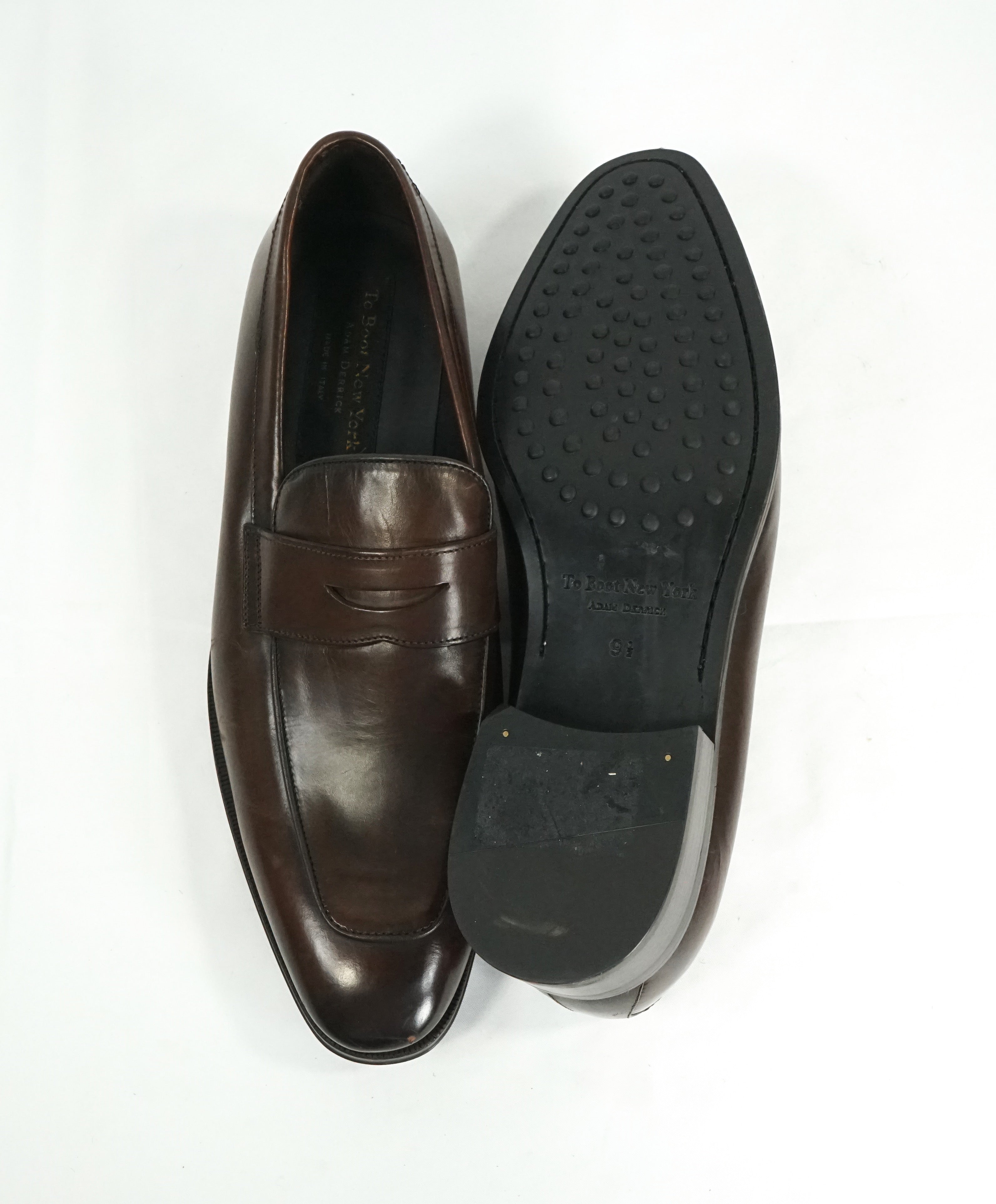 TO BOOT NEW YORK - “Dupont” Coco Premium Grade Leather Penny Loafers - 9.5