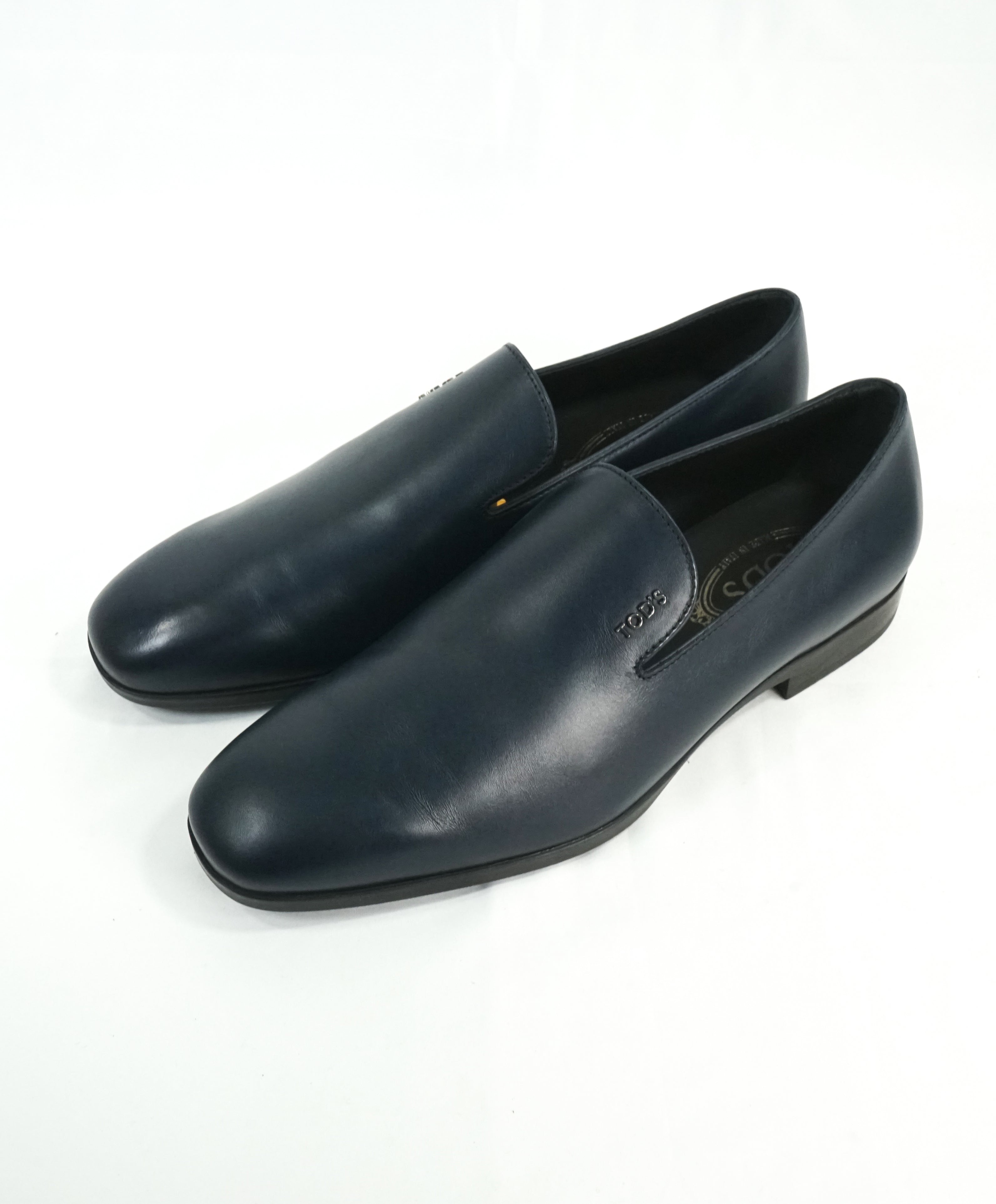 TOD’S - Medium Blue Wholecut Loafer W Monogram Logo Lettering - 9