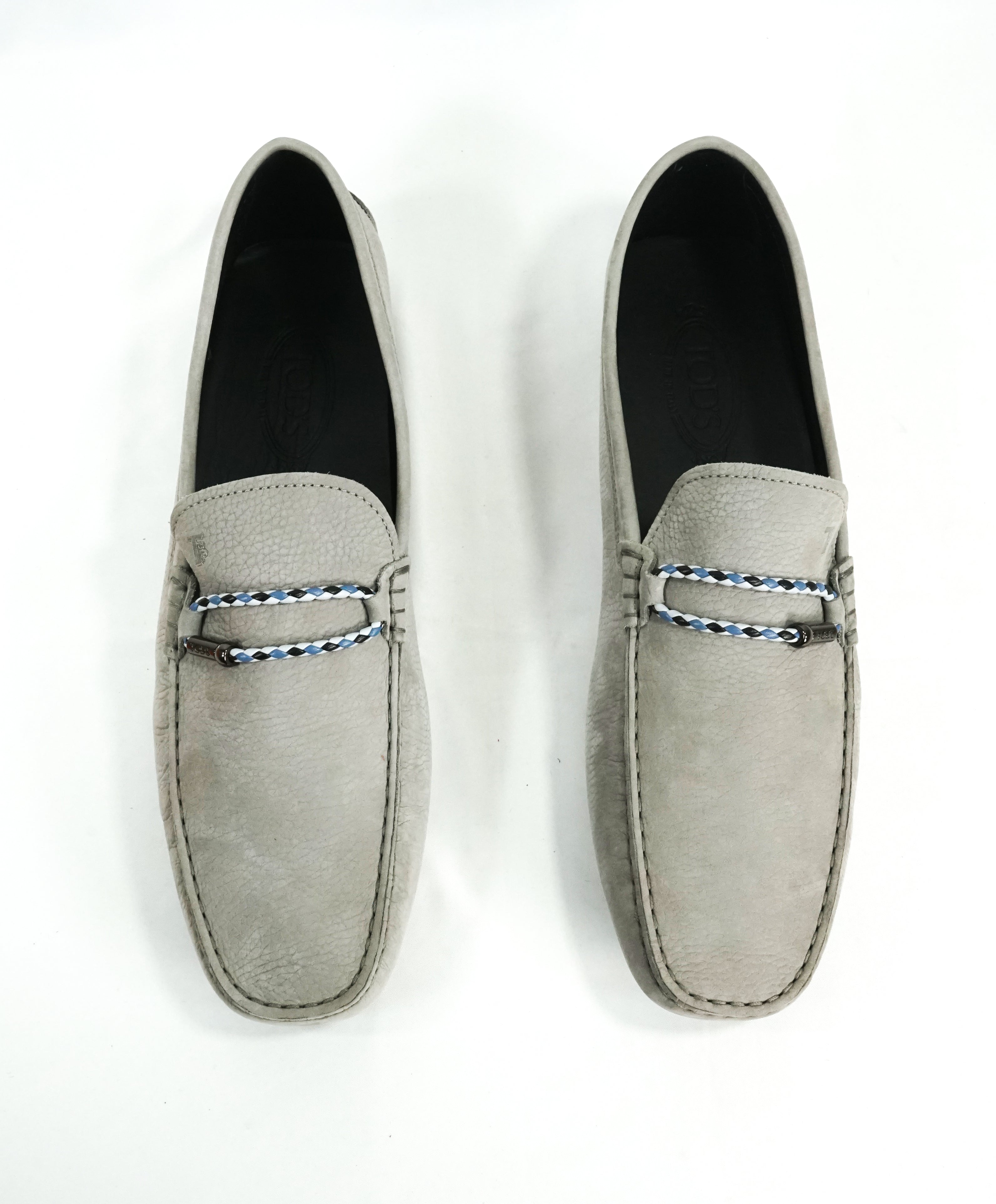 TOD’S - Gommini Laccetto Bi-Color Gray Suede Driving Loafers - 13.5