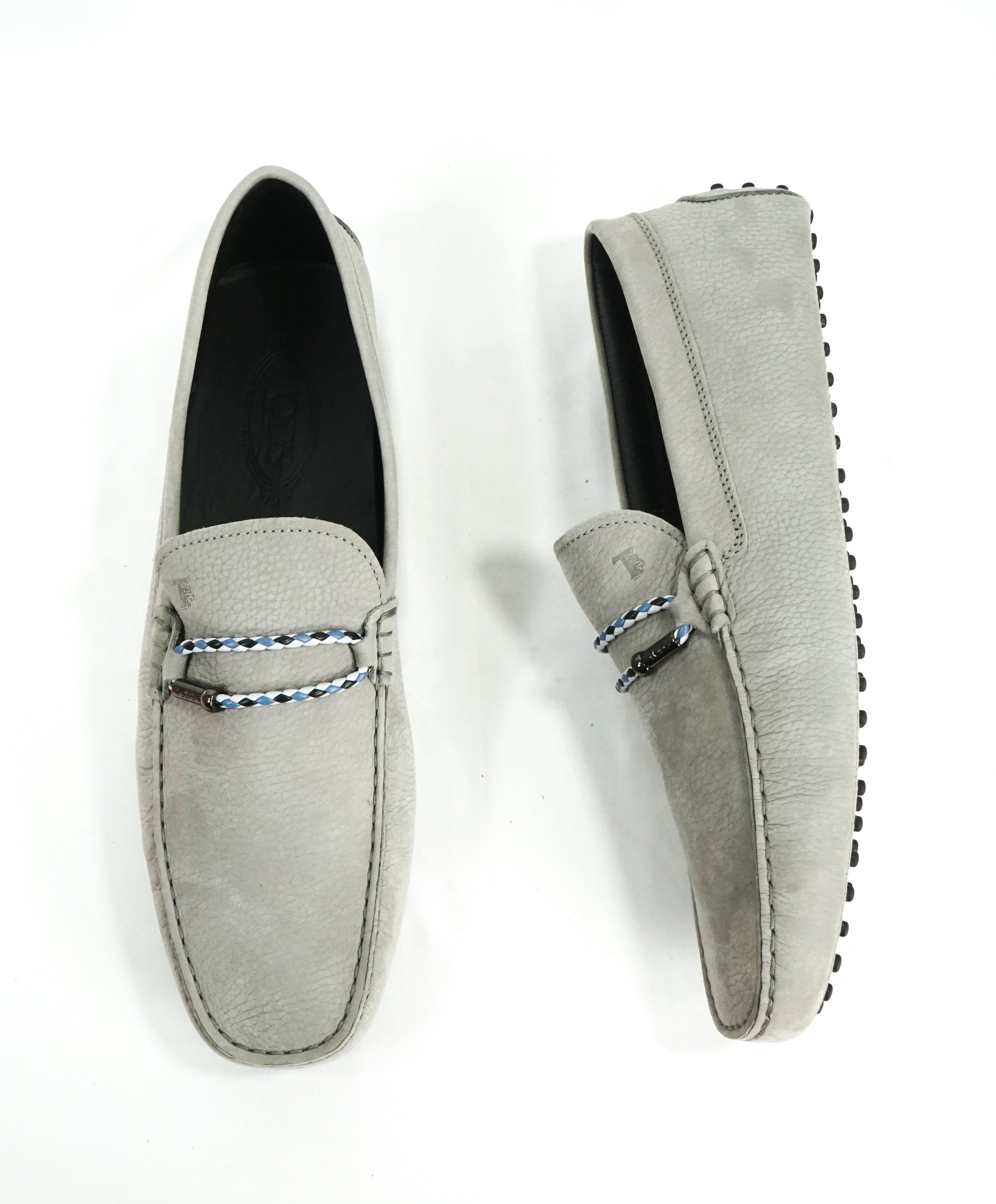 TOD’S - Gommini Laccetto Bi-Color Gray Suede Driving Loafers - 13.5