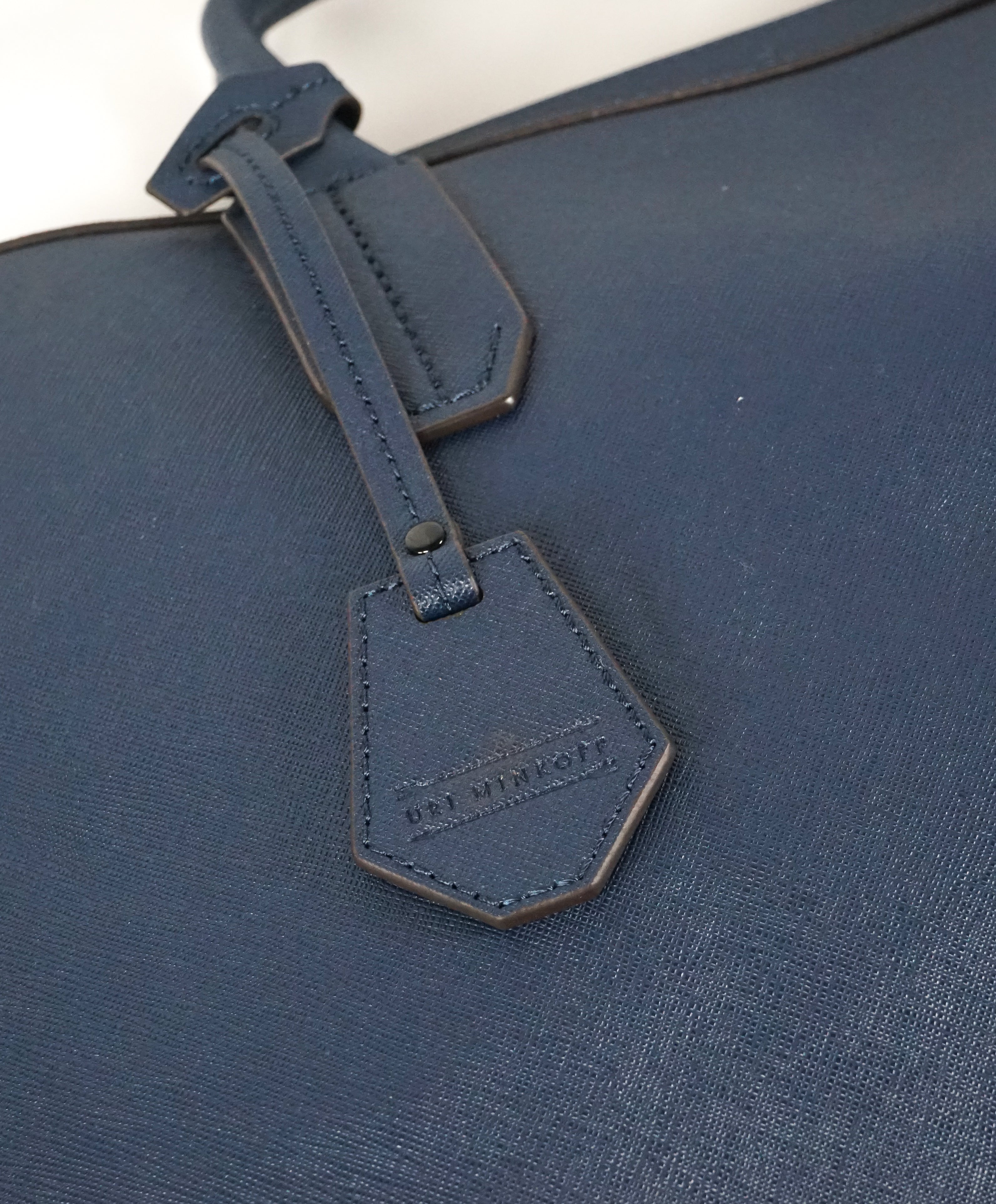 URI MINKOFF - Saffiano Blue Leather "Fulton" Briefcase -