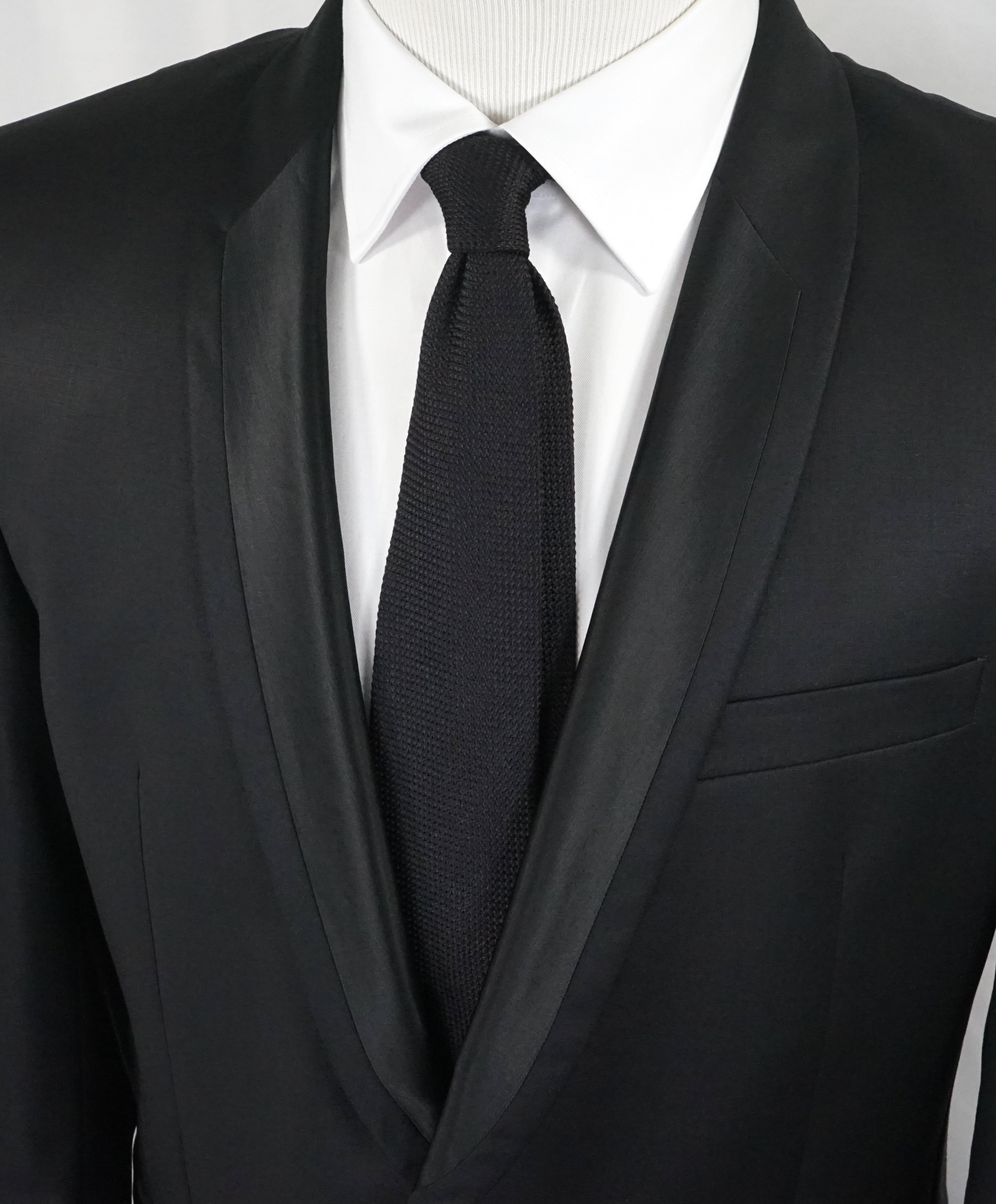 VERSACE COLLECTION - RARE Shawl Collar Tuxedo Suit Black Wool / Satin - 42R