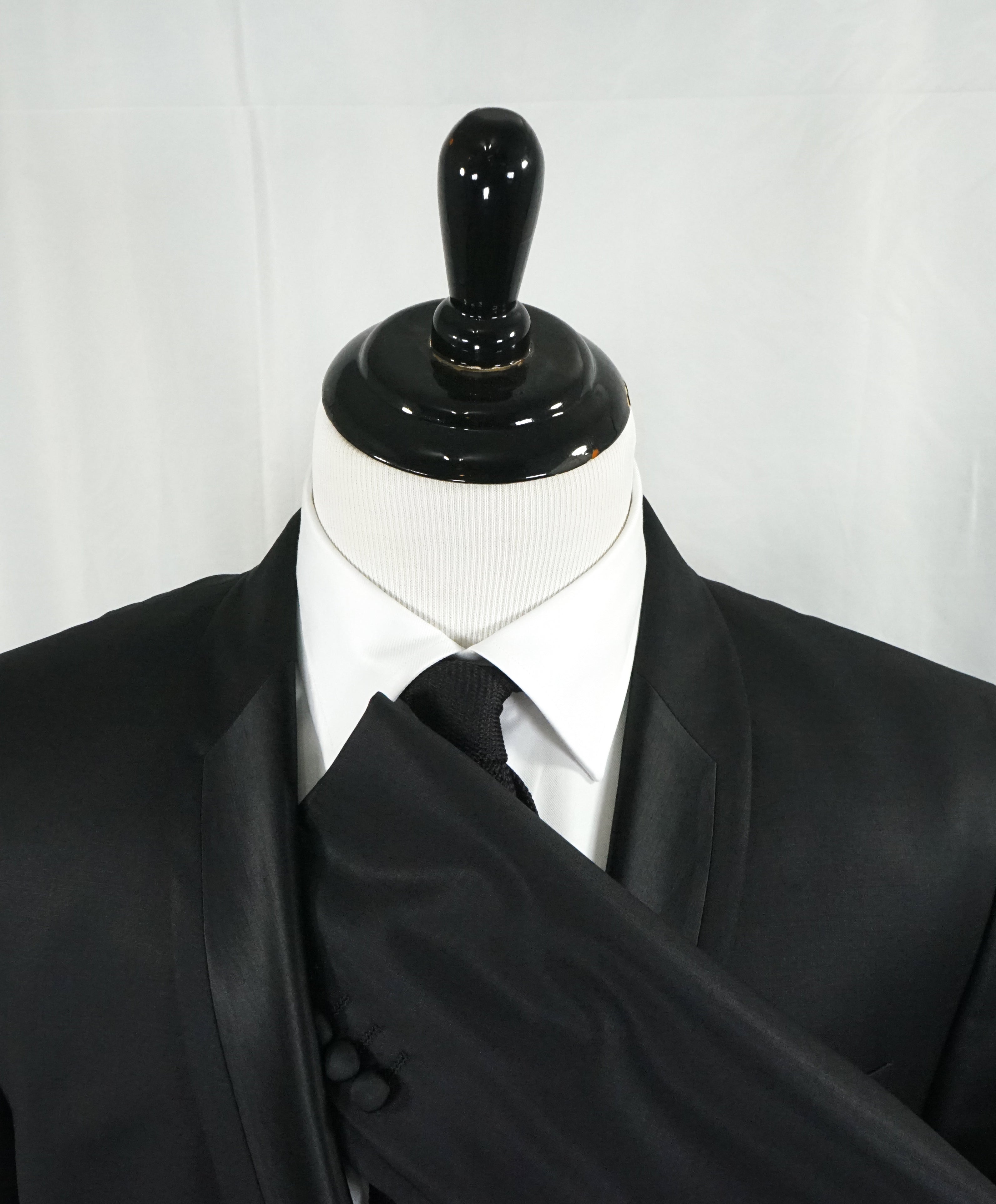 VERSACE COLLECTION - RARE Shawl Collar Tuxedo Suit Black Wool / Satin - 42R