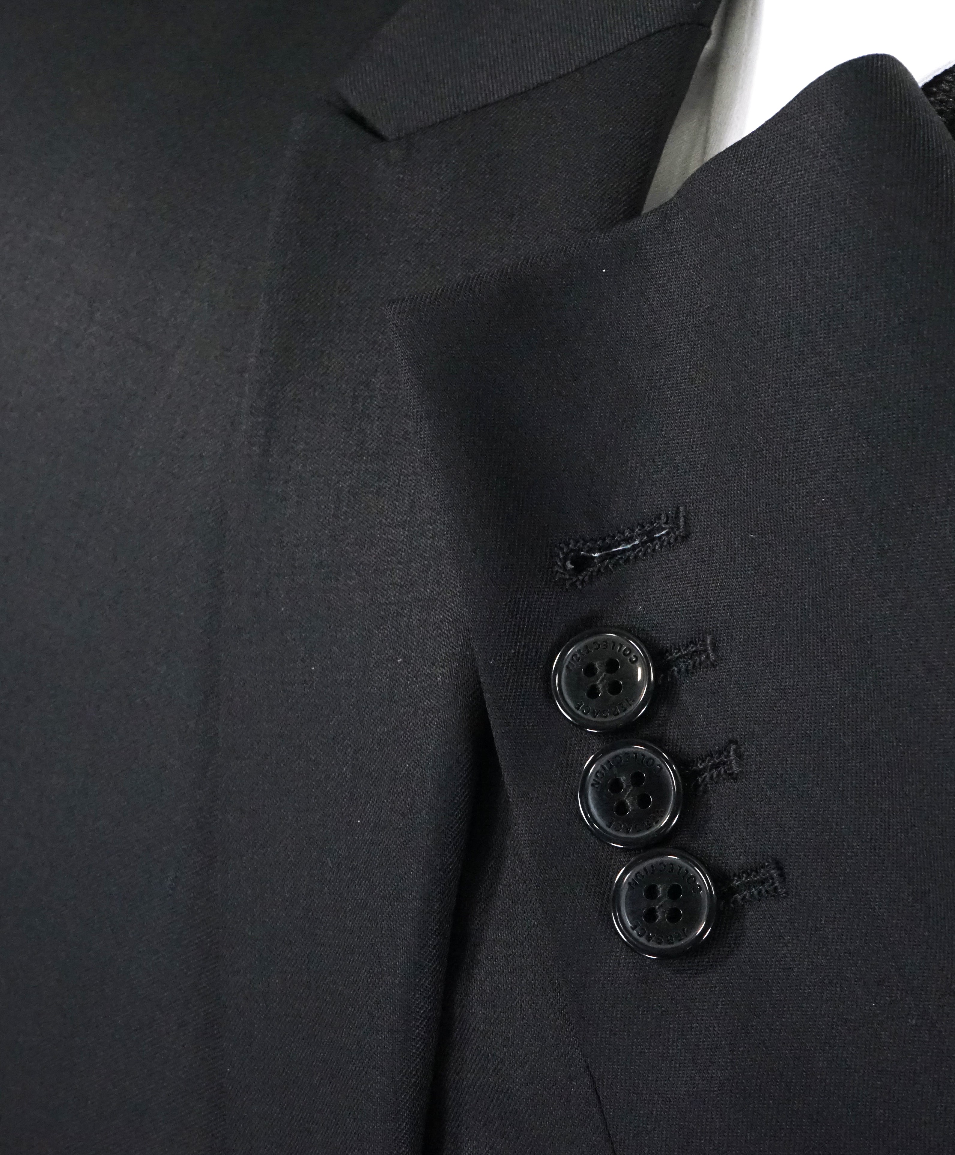 VERSACE COLLECTION - Peak Lapel Black Suit W Baroque Lining - 38R