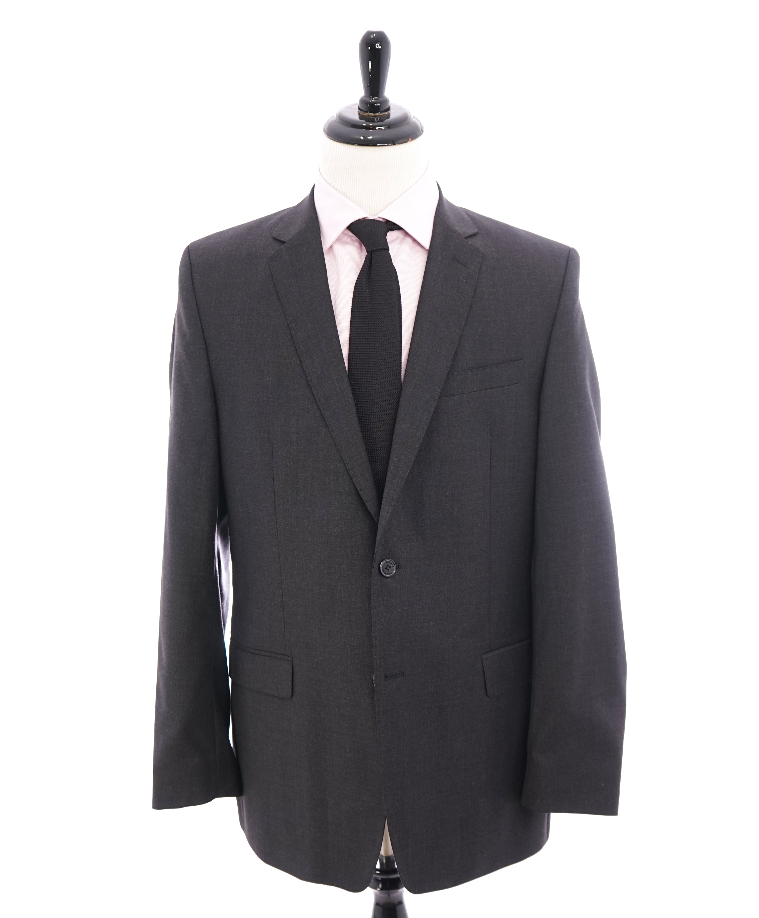 VERSACE COLLECTION - Solid Charcoal Gray SLIM 2-Button Blazer  - 44R