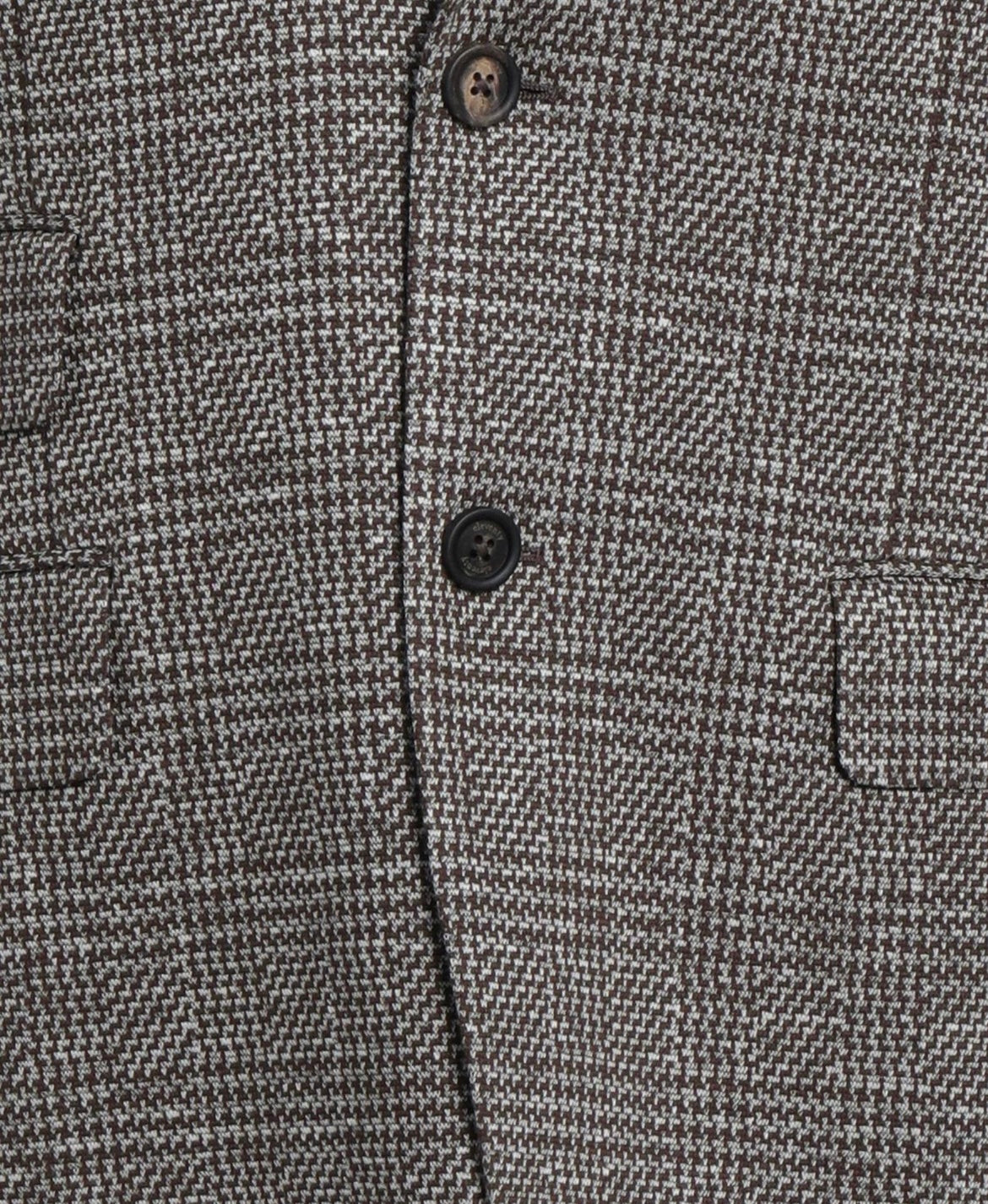 ELEVENTY - Brown HOUNDSTOOTH Semi-Lined Peak COTTON/LINEN Blazer - 40 (50 EU)