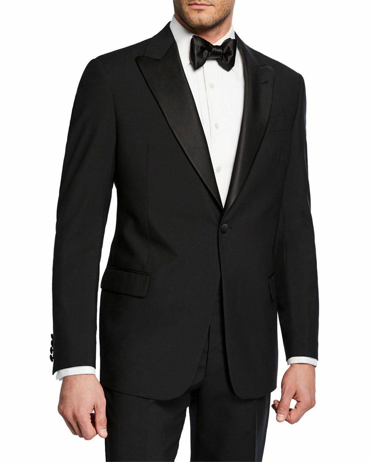 ARMANI COLLEZIONI - “G LINE” 1-Button Wide Peak Lapel Tuxedo Suit - 46L