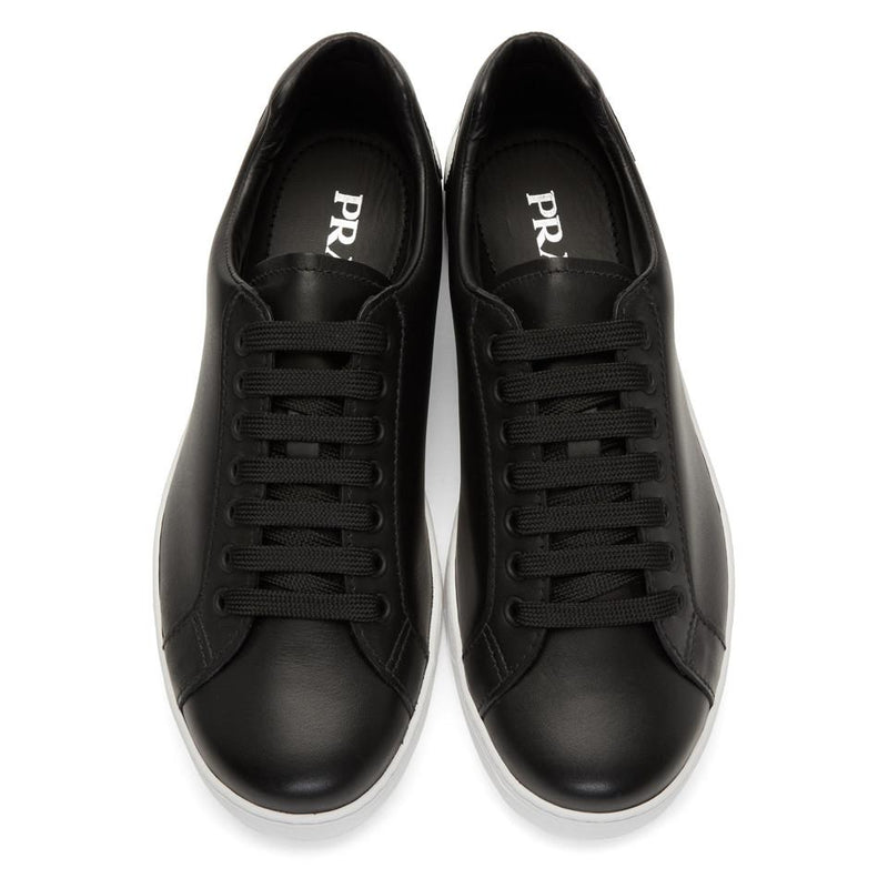 PRADA - Black Leather Vitello Fumetto Comic Patch Sneaker - 10 US