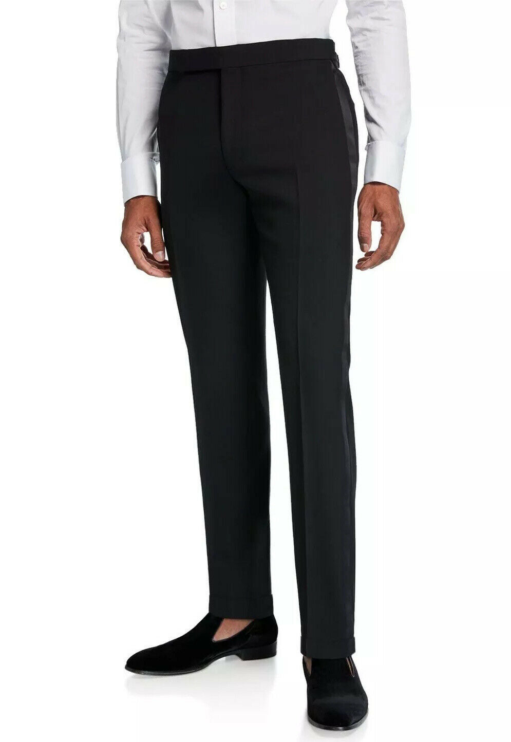 RALPH LAUREN PURPLE LABEL - *SIDE TABS* Flat Front TUXEDO Dress Pants - 39W