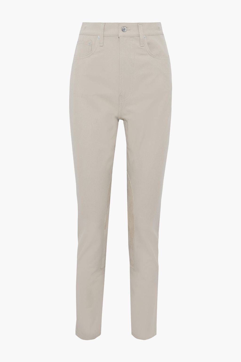 HELMUT LANG - Femme Hi Rider SUEDE / COTTON twill slim-leg pants - 28 (6 US)